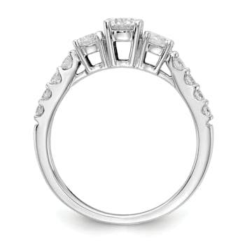 Rhodium Over 14K White Gold Lab Grown Diamond SI1/SI2, G H I, 3-Stone
Engagement Ring