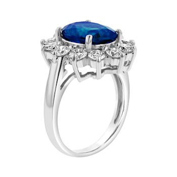 4.75ctw Sapphire and Diamond Ring in 14k White Gold