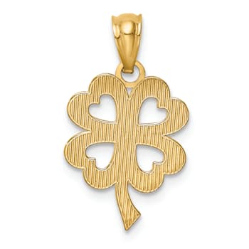 14K Yellow Gold Four Leaf Clover Pendant