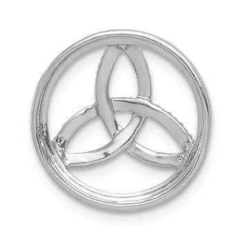 Rhodium Over 14k White Gold Diamond Celtic Circle Chain Slide