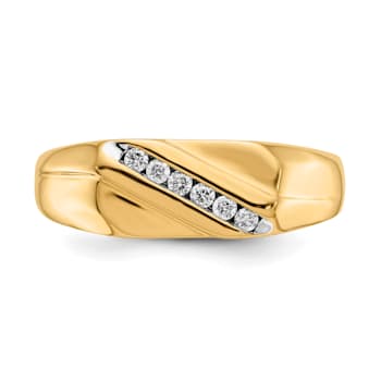 14K Yellow Gold Lab Grown Diamond Men's Ring