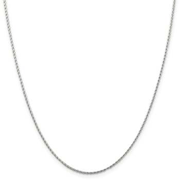 Rhodium Over 14k White Gold 1.25mm Solid Round Parisian Wheat 24 Inch Chain