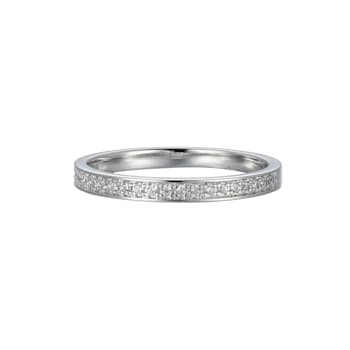 White Cubic Zirconia Rhodium Over Sterling Silver Ring 0.16ctw