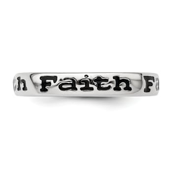 Sterling Silver Stackable Expressions Expressions Polished Enameled
Faith Ring