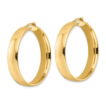 14k Yellow Gold Polished 1 5/16" Hoop Earrings