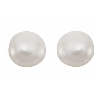 14K Yellow Gold 3.25mm Button Freshwater Pearl Youth Solitaire Stud Earrings