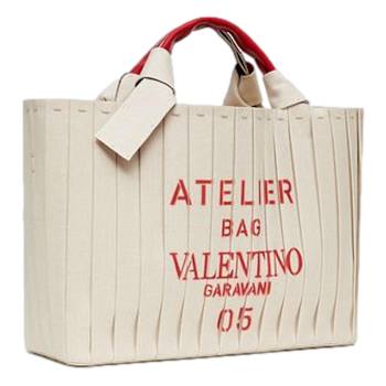 Valentino Garavani 05 Plisse Edition Sac Atelier Large Canvas Tote Bag