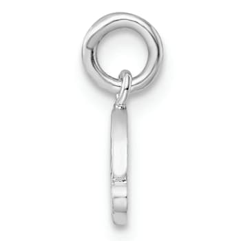 Rhodium Over Sterling Silver Polished and Enameled Rainbow Children's Pendant