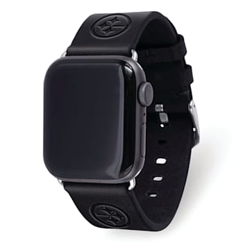Gametime Pittsburgh Steelers Leather Band fits Apple Watch (42/44mm S/M
Black). Watch not included.