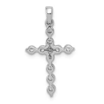 Rhodium Over 10k White Gold 0.33 ctw Diamond Cross Pendant