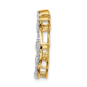 14k Yellow Gold Diamond Om Chain Slide Pendant
