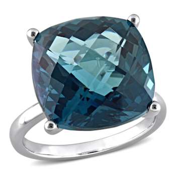 London Blue Topaz 14K White Gold Ring 19.24ctw