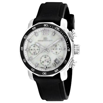 Oceanaut Women's Tune White Dial, Black Rubber Strap Watch