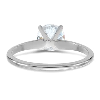 Rhodium Over 14K White Gold 1 ct. D E F Pure Light Round Moissanite
Solitaire Ring