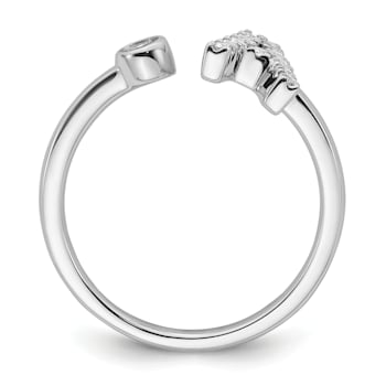 Rhodium Over 14K White Gold Lab Grown Diamond VS/SI GH, Initial
Adjustable Ring
