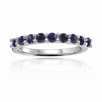 Blue Real Sapphire Ring Sapphire Sterling Silver Anniversary Style
Stackable Band Ring