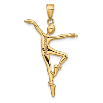 14k Yellow Gold Ballet Dancer Pendant