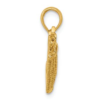 14k Yellow Gold Textured Golf Bag Charm