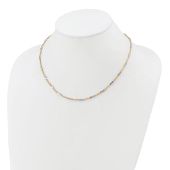14K Two-tone Diamond-cut Beaded 18-inch Necklace