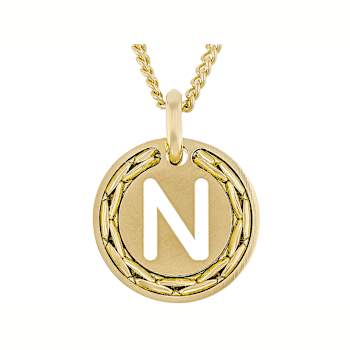 Cardano Initial N Pendant Necklace In 18K Gold Over Bronze