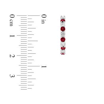 1.35ctw Ruby and Diamond Hoop Earrings in 14k White Gold