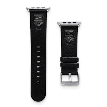 Gametime NHL Los Angeles Kings Black Leather Apple Watch Band (42/44mm
S/M). Watch not included.
