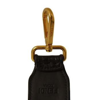 Fendi Strap You Black Glazed Fabric FF Zucca Handbag Shoulder Strap