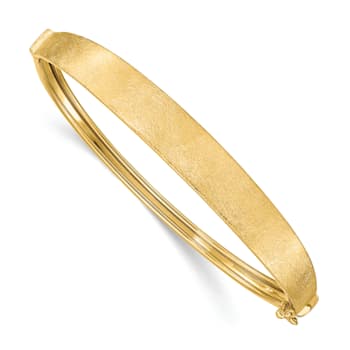 14K Yellow Gold Satin Finish Graduated Hinged Bangle