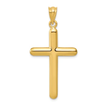 14k Yellow Gold Polished Cross Pendant