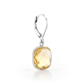 Yellow Citrine Rhodium Over Sterling Silver Earrings 11.00ctw