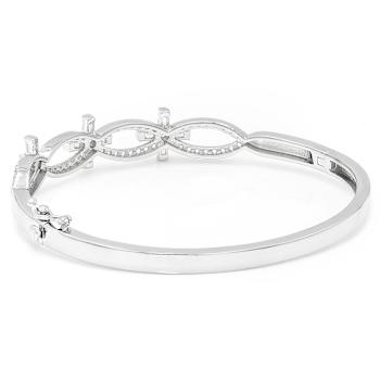 Lab-Created Sapphire Link Design Bangle Bracelet