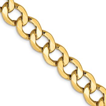 14k Yellow Gold 9mm Curb Link 20 Inch Chain