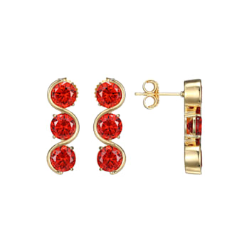 Red Cubic Zirconia 18k Yellow Gold Over Silver January Birthstone
Earrings 7.99ctw