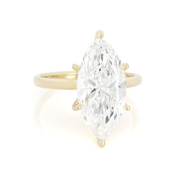 Lab-Grown Diamond Marquise Solitaire Ring In 14K Yellow Gold 5.00ct