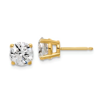 14K Yellow Gold Lab Grown Diamond 2ct. VS/SI GH+, 4-Prong Earrings