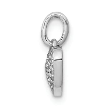 Rhodium Over 14k White Gold Diamond Heart Pendant