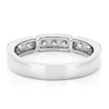 Polished Lab-Grown Diamond Band Ring In Sterling Silver