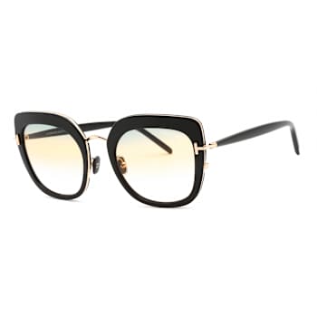 Tom Ford Black Frame / Gradient Gold Tone Lenses Sunglasses