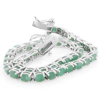 Emerald Tennis Bracelet In Sterling Silver