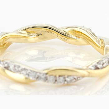 White lab-grown diamond 14kt yellow gold eternity band 0.50ctw