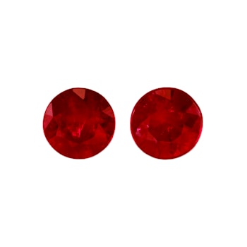 Ruby 4mm Round Matched Pair 0.57ctw