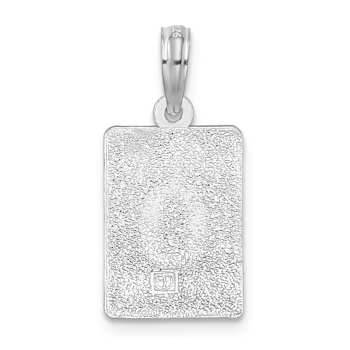 Rhodium Over Sterling Silver Polished 0 Mile Marker Key West Pendant