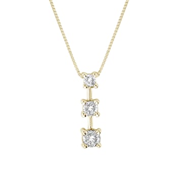 0.25ctw Diamond 3 Stone Pendant 14k Yellow Gold