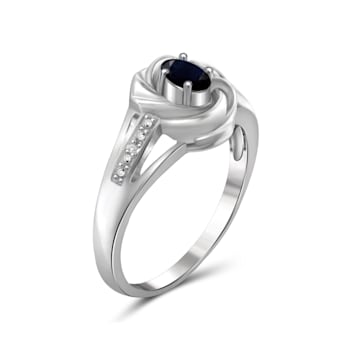 Black Sapphire Rhodium Over Sterling Silver Ring 0.25ctw