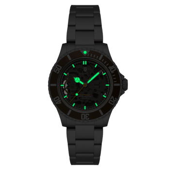 Duxot Atlantica Skeleton Diver Brown Dial White Bezel White Stainless
Steel Band Automatic Watch