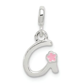 Sterling Silver Letter G with Enamel Pendant