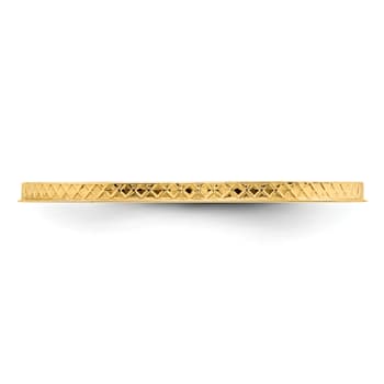 10K Yellow Gold 1.2mm Criss-Cross Pattern Stackable Expressions Band