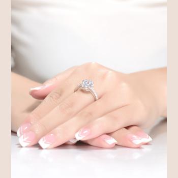 CZ Solitaire Ring In Sterling Silver