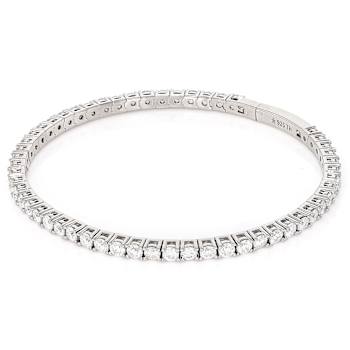 Moissanite Flex Bangle Bracelet In Platinum-Enhanced Sterling Silver