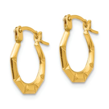 14K Yellow Gold Tiny Hollow Hoop Earrings